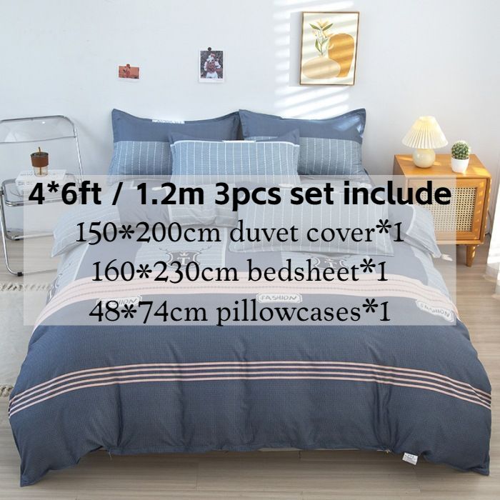 3/4pcs Blue Theme Duvet Cover Set (NO Duvet&Pillow) Simplicity Nordic Style Comforter Cover Set