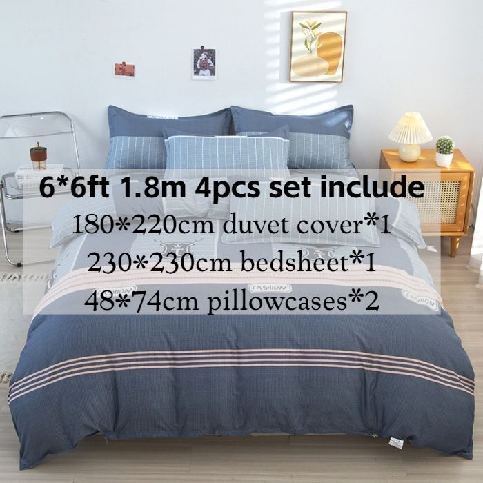 3/4pcs Blue Theme Duvet Cover Set (NO Duvet&Pillow) Simplicity Nordic Style Comforter Cover Set