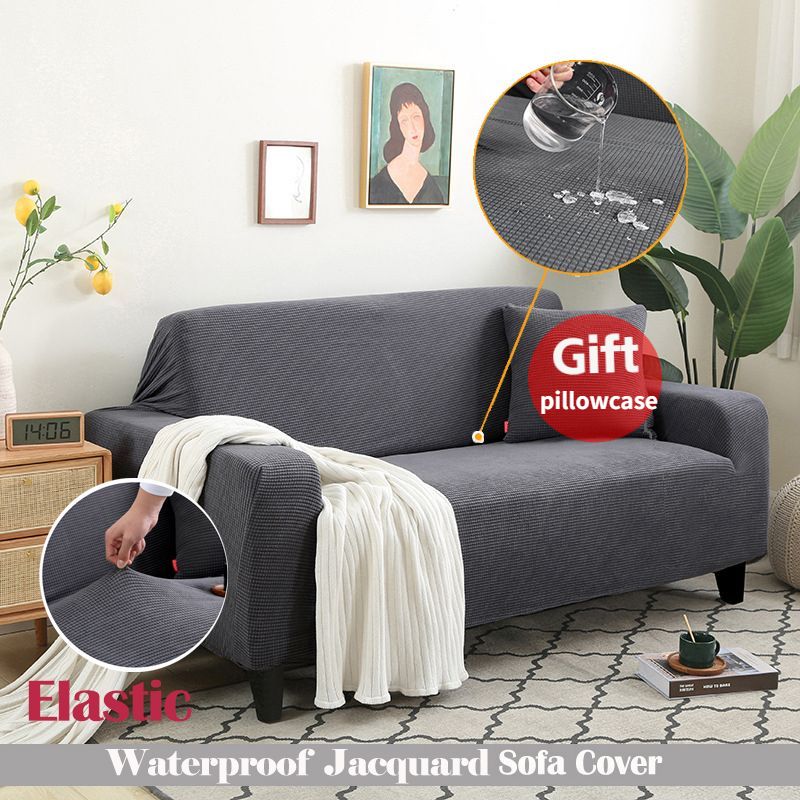1pc Jacquard Waterproof Sofa Cover Couch Cover Sofa Cover Elastic Soft Versatile Furniture Protection Cover Pet Proof Living Room