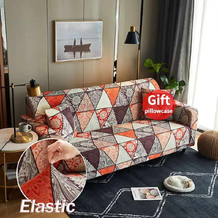 1pc Ethnic Printed Sofa Covers Couch Cover Stretch Slipcovers Living Room Decoration Sectional Sofa Full Wrap Soft Sofa Protector
