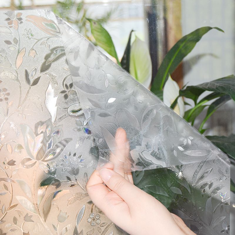 1PC 60x200cm 3D Rainbow Tulip Private Window Film Stained Glass Sunscreen Home Scrub Film Non-Stick Removable Reflective Window Sticker