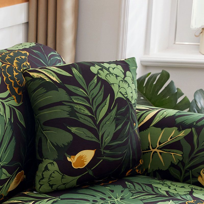 1/2/3 Flowers Leaves Plant Pattern Stretchy Seater Sofa Cover Slipcovers for Couches Loveseats Washable Furniture Protector