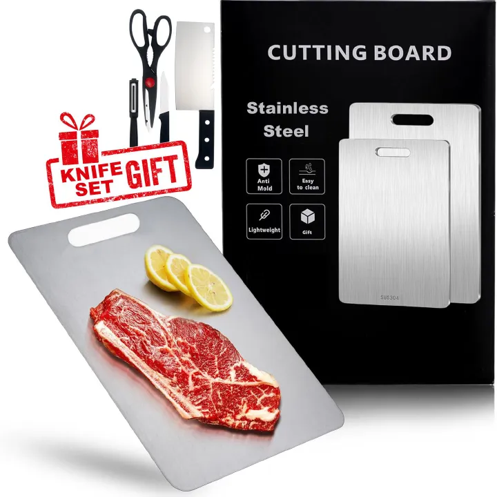 Stainless Steel Cutting Board Thickened Anti Mold Nontoxic Household Rolling Thawing Cutting Board