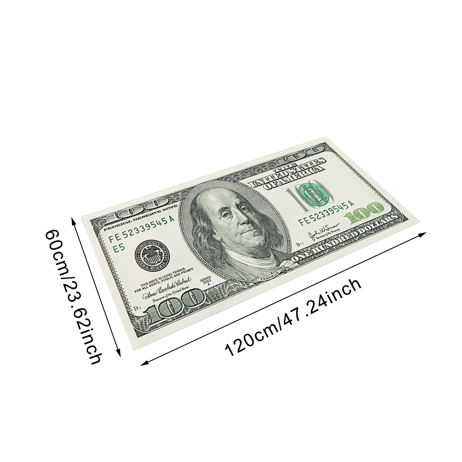 1pc 100 US Dollar Crystal Velvet Carpets Household Bedroom Bedside Kicthen Living Room Rugs Coffee Table Sofa Foyer Door Mats Money Rugs