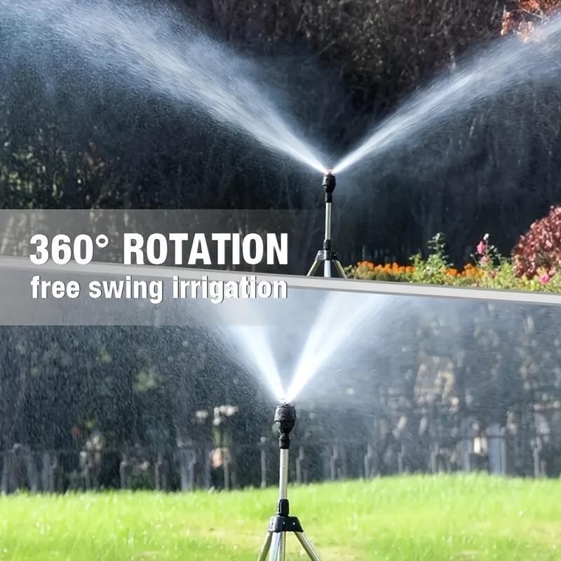 360 Degree Rotating Tripod Sprinkler Metallic Water Sprinklers With Tripod Spike Stand Garden Irrigation Impulse Sprinkler With Tripod