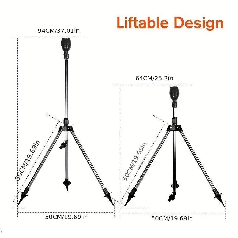 360 Degree Rotating Tripod Sprinkler Metallic Water Sprinklers With Tripod Spike Stand Garden Irrigation Impulse Sprinkler With Tripod