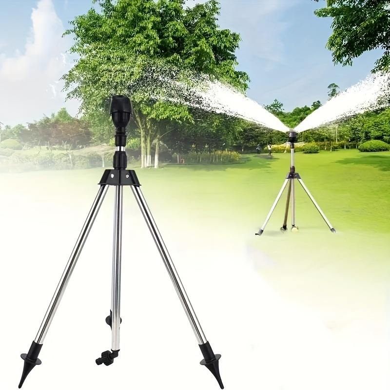 360 Degree Rotating Tripod Sprinkler Metallic Water Sprinklers With Tripod Spike Stand Garden Irrigation Impulse Sprinkler With Tripod
