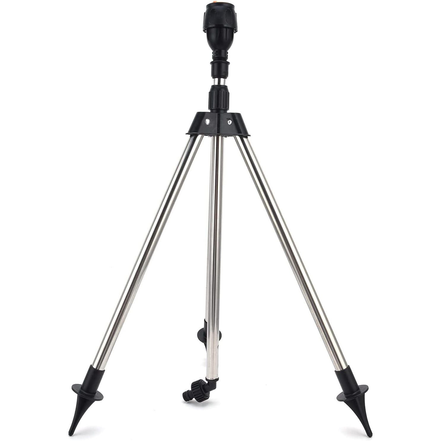 360 Degree Rotating Tripod Sprinkler Metallic Water Sprinklers With Tripod Spike Stand Garden Irrigation Impulse Sprinkler With Tripod