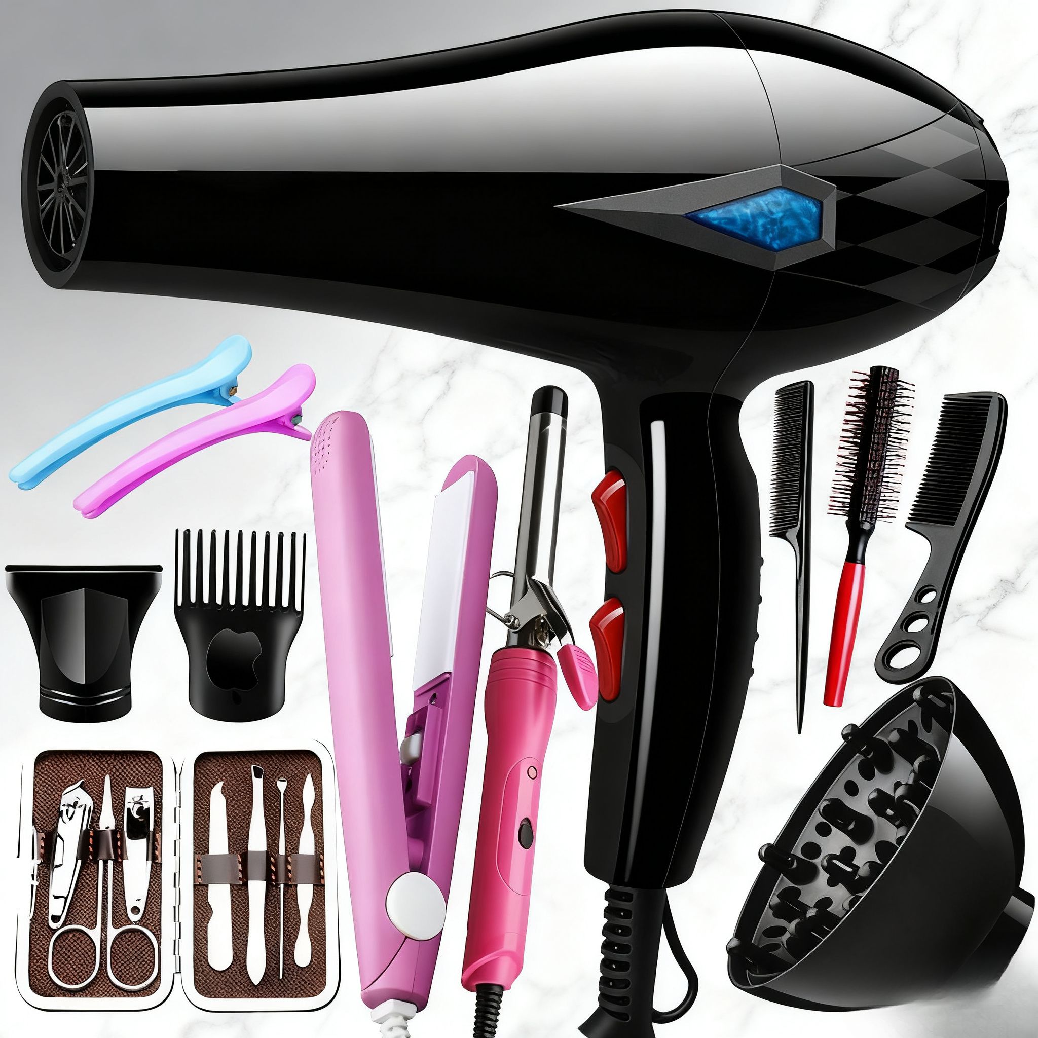 18 PCS 220V Hair Dryer Professional 800W Gear Strong Power Blow Hair Dryer Brush For Hairdressing Barber Salon Tools Hair Dryer Fan
