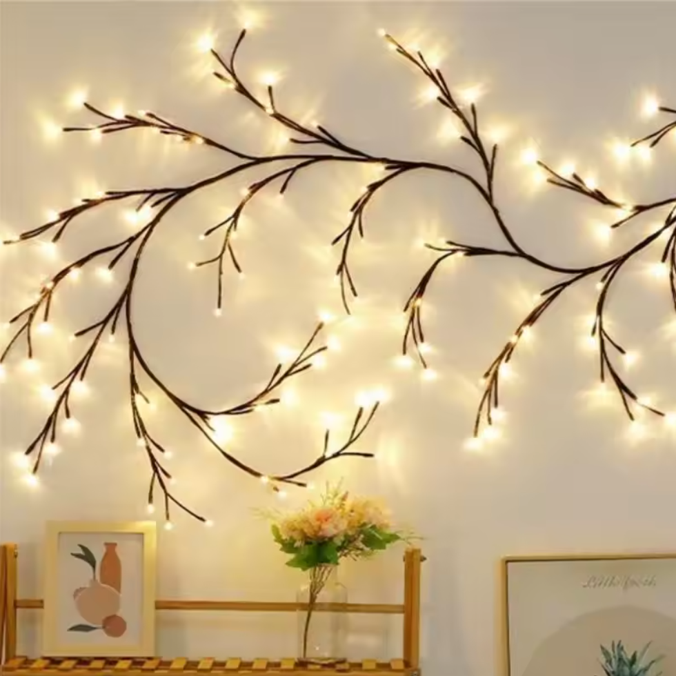 New LED Rattan Twig Lights Bendable Christmas Tree Branch Lights Indoor Wall Decor Romantic Ambiance Lighting Home Decoration