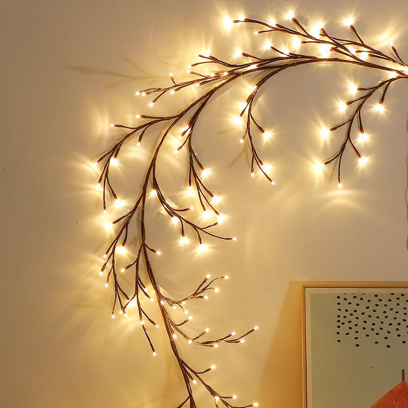 New LED Rattan Twig Lights Bendable Christmas Tree Branch Lights Indoor Wall Decor Romantic Ambiance Lighting Home Decoration