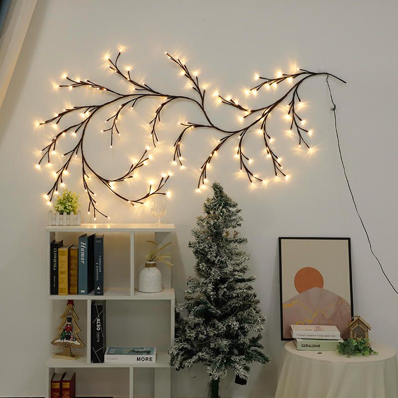 New LED Rattan Twig Lights Bendable Christmas Tree Branch Lights Indoor Wall Decor Romantic Ambiance Lighting Home Decoration