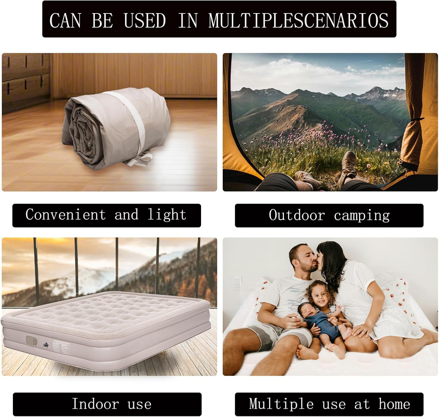 Intex Airbed Inflatable Mattress with Built-in Pump Soft Durable Portable Folding Air Bed Portable Blow up Mattress Low High Size 150x195x25/40cm for Camping, Home and Guest