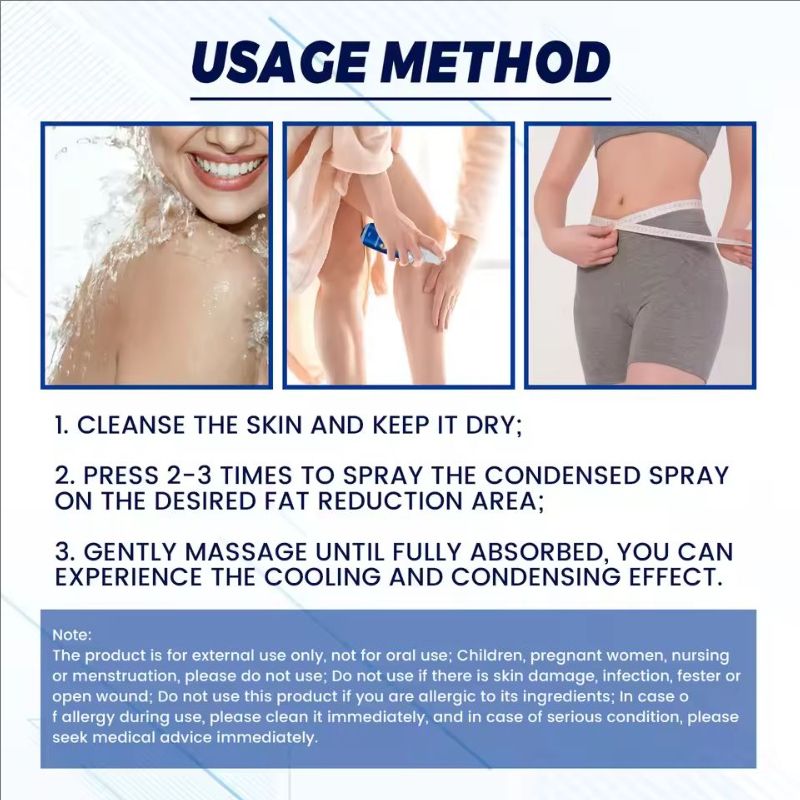 Body Slimming Spray Cryolipolysis Cooler Fat Burning Firm Sagging Treatment Moisturize Belly Arms Waist Legs Shaping Essence Oil