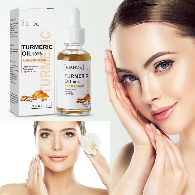 Turmeric Face Serum Shrink Pore Essence Repair Melanin Brighten Moisturizing Nourish Cur-cumin Oil Fade Dark Spot Skin Care