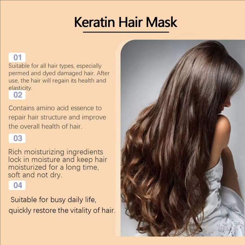 Hair Mask Keratin Repair Damaged Hair Split Ends Remover Dry Frizzy Hair Repair Smoothing Nourishing Strengthen Roots Hair Care