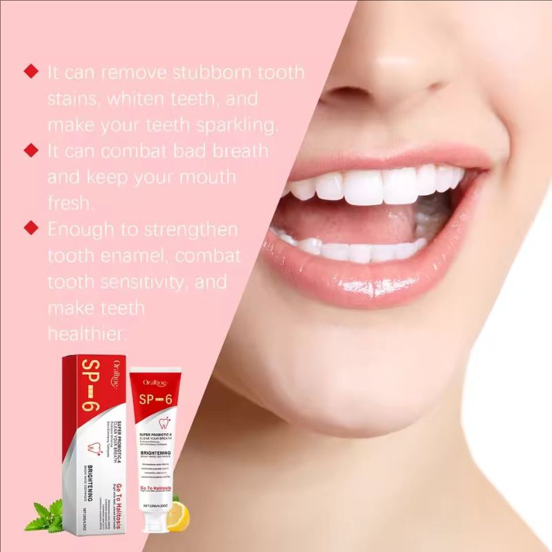Probiotic Toothpaste SP-6 Whitening Tooth Remove Plaque Stains Yellow Teeth Whitener Oral Hygiene Clean Fresh Breath Dental Care