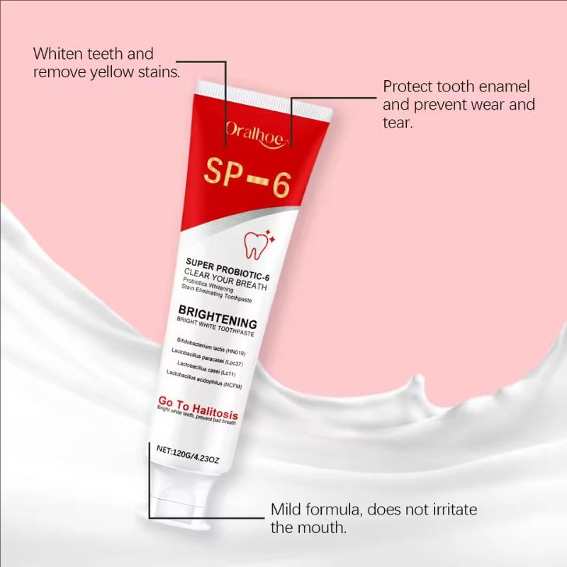 Probiotic Toothpaste SP-6 Whitening Tooth Remove Plaque Stains Yellow Teeth Whitener Oral Hygiene Clean Fresh Breath Dental Care