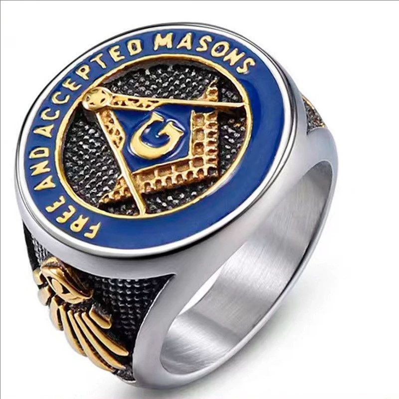 Original Design Freemason Logo Retro Silver Unisex Rings Promotion Jewelry For Women Men Gifts Masonic Rings