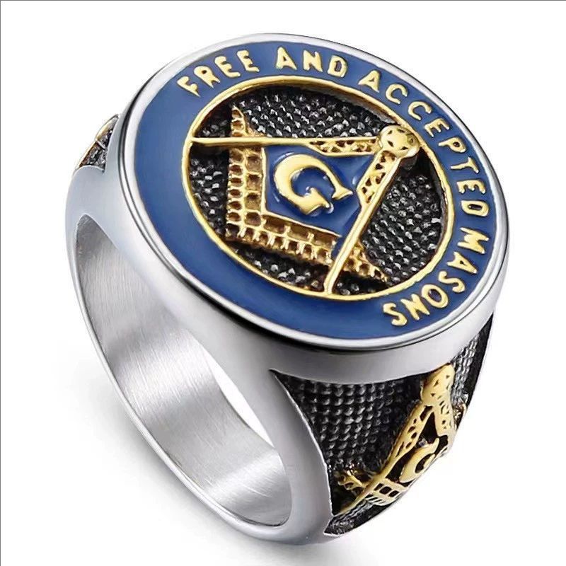 Original Design Freemason Logo Retro Silver Unisex Rings Promotion Jewelry For Women Men Gifts Masonic Rings