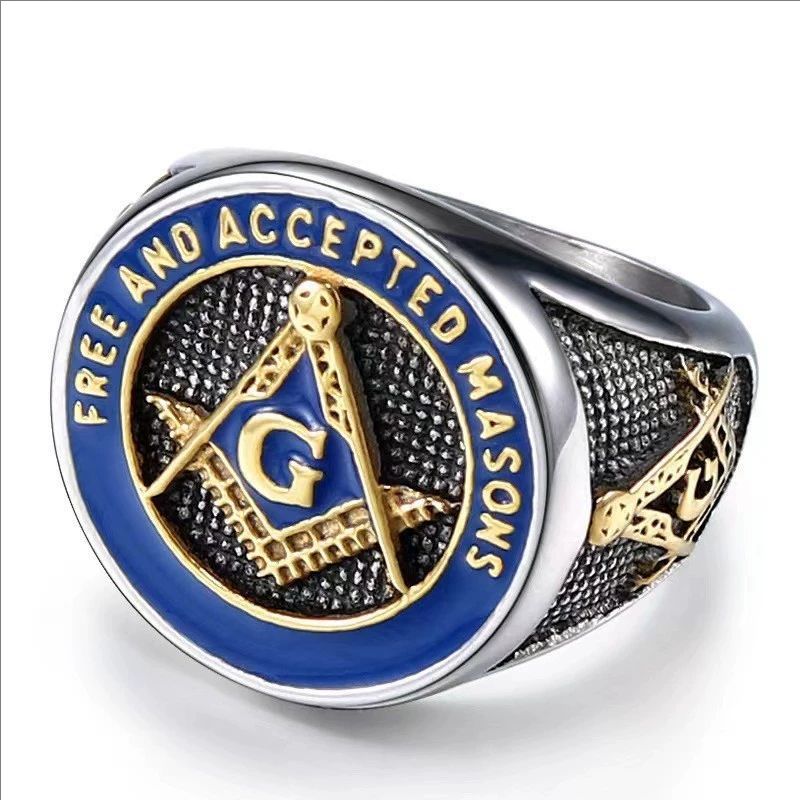 Original Design Freemason Logo Retro Silver Unisex Rings Promotion Jewelry For Women Men Gifts Masonic Rings