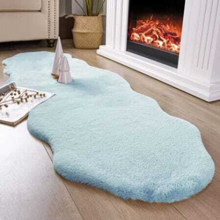 Ultra Soft Rabbit Fur Carpet  Bedside or Decor Carpet Super soft and Sleek irregular Mat  60×180cm