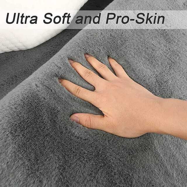 Ultra Soft Rabbit Fur Carpet  Bedside or Decor Carpet Super soft and Sleek irregular Mat  60×180cm