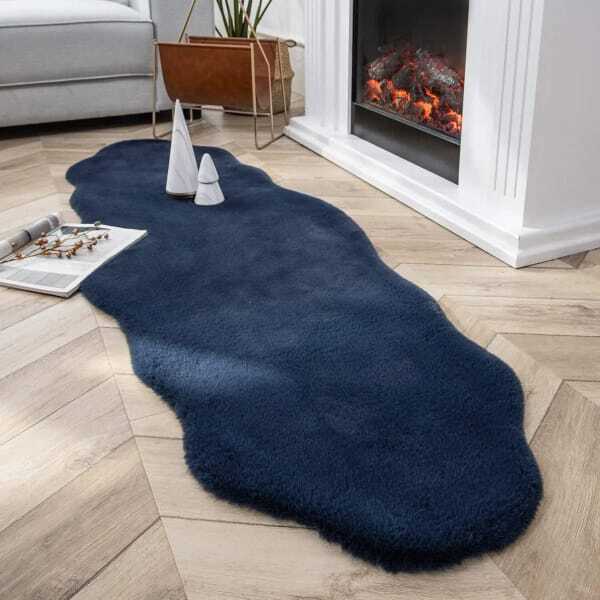 Ultra Soft Rabbit Fur Carpet  Bedside or Decor Carpet Super soft and Sleek irregular Mat  60×180cm