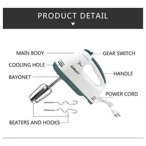 Scarlett 7 Speed High Power Electric Hand Mixer Whisk Egg Beater Cake Baking Mixer
