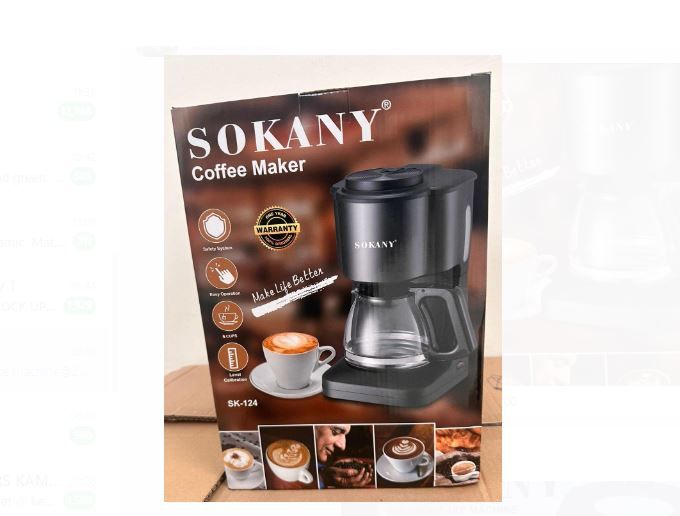 Sokany Coffee Maker Machine Coffee Breakfast Maker Sk-124 Automatic Home Office Coffee Machine With Pot