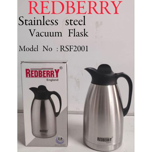 Redberry Vacuum Thermos Flask Unbreakable Double Layer Stainless Steel Silver