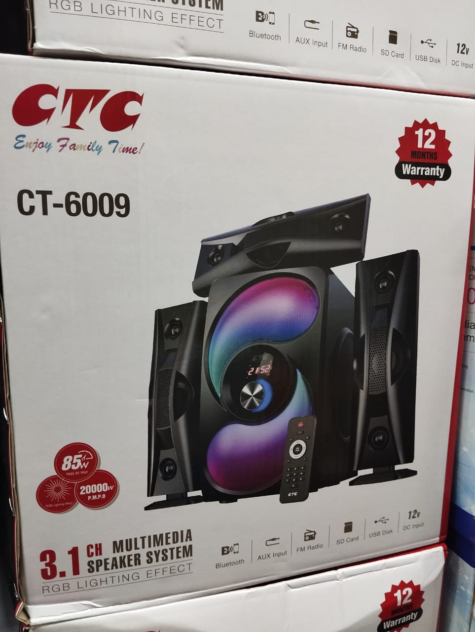 CTC-6009  3.1 Channel Multimedia Subwoofer Speaker Sound  System Mini Home Theater  20000W PMPO BT/USB/SD/FM Woofer