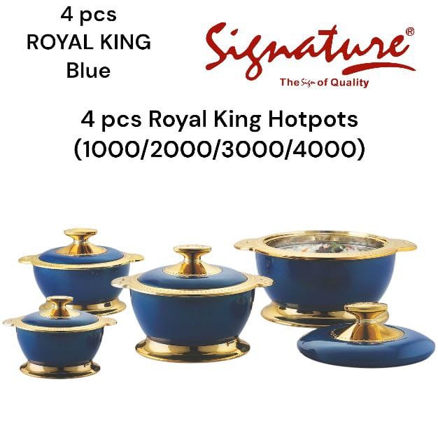 4 pcs Signature Royal King Hotpots  Serving Dish Casserole Sereware Set Hot Pot (1000/2000/3000/4000)