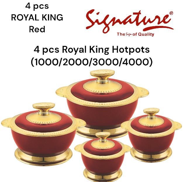 4 pcs Signature Royal King Hotpots  Serving Dish Casserole Sereware Set Hot Pot (1000/2000/3000/4000)