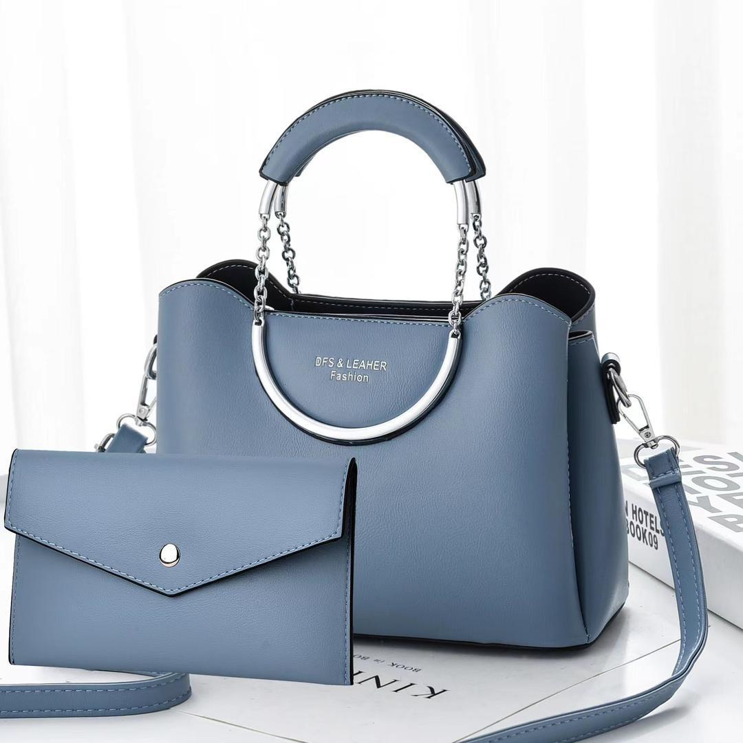 2in1 Classic Trendy Ladies Handbag Women Shoulder Bag Strap Adjustable Fashion Bag Zipper Closure Girls Crossbody Bag with Purse or Wallet