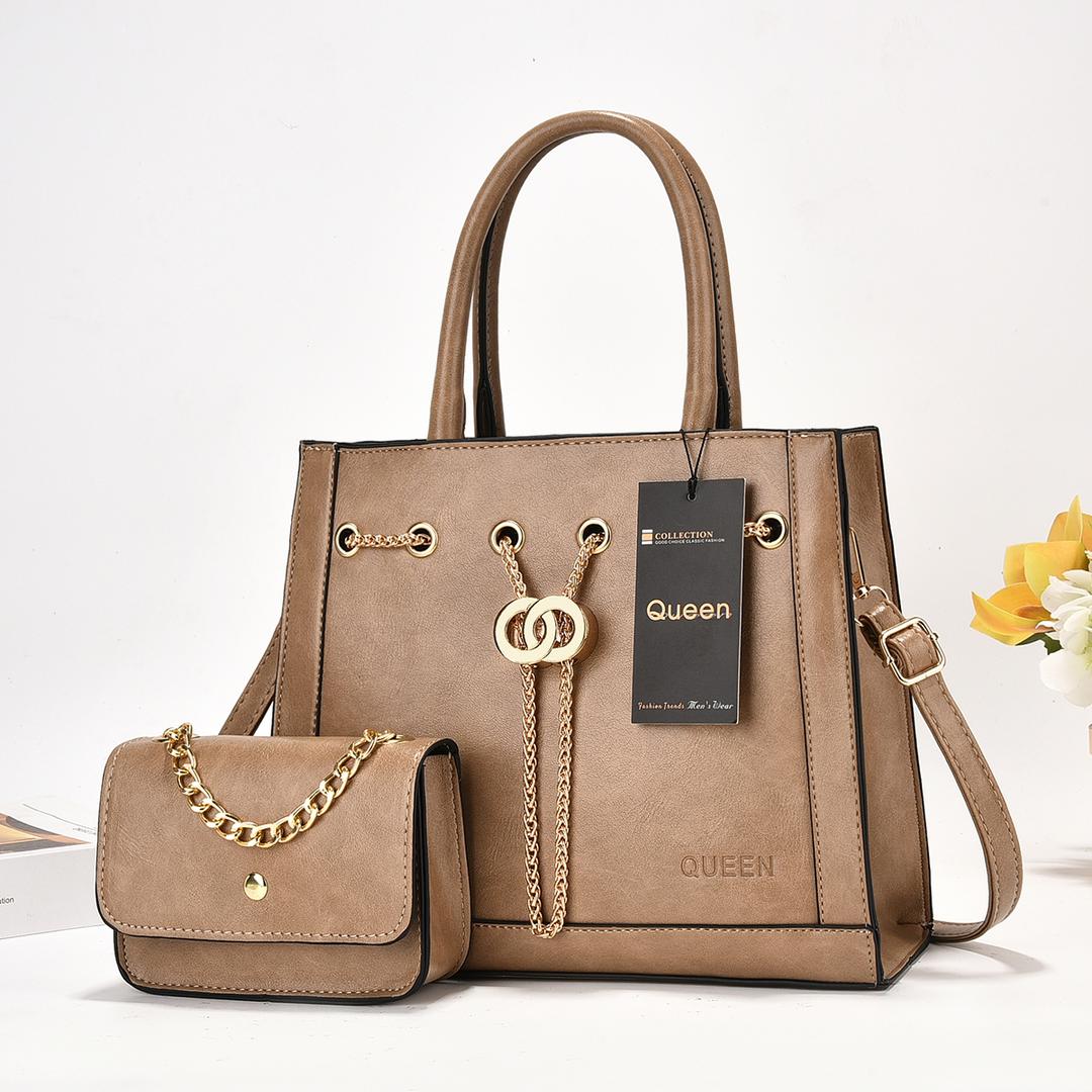 2in1 Classic Trendy Ladies Handbag Women Shoulder Bag Strap Adjustable Fashion Bag Zipper Closure Girls Crossbody Bag with Purse or Wallet that can act as Sling Bag as well