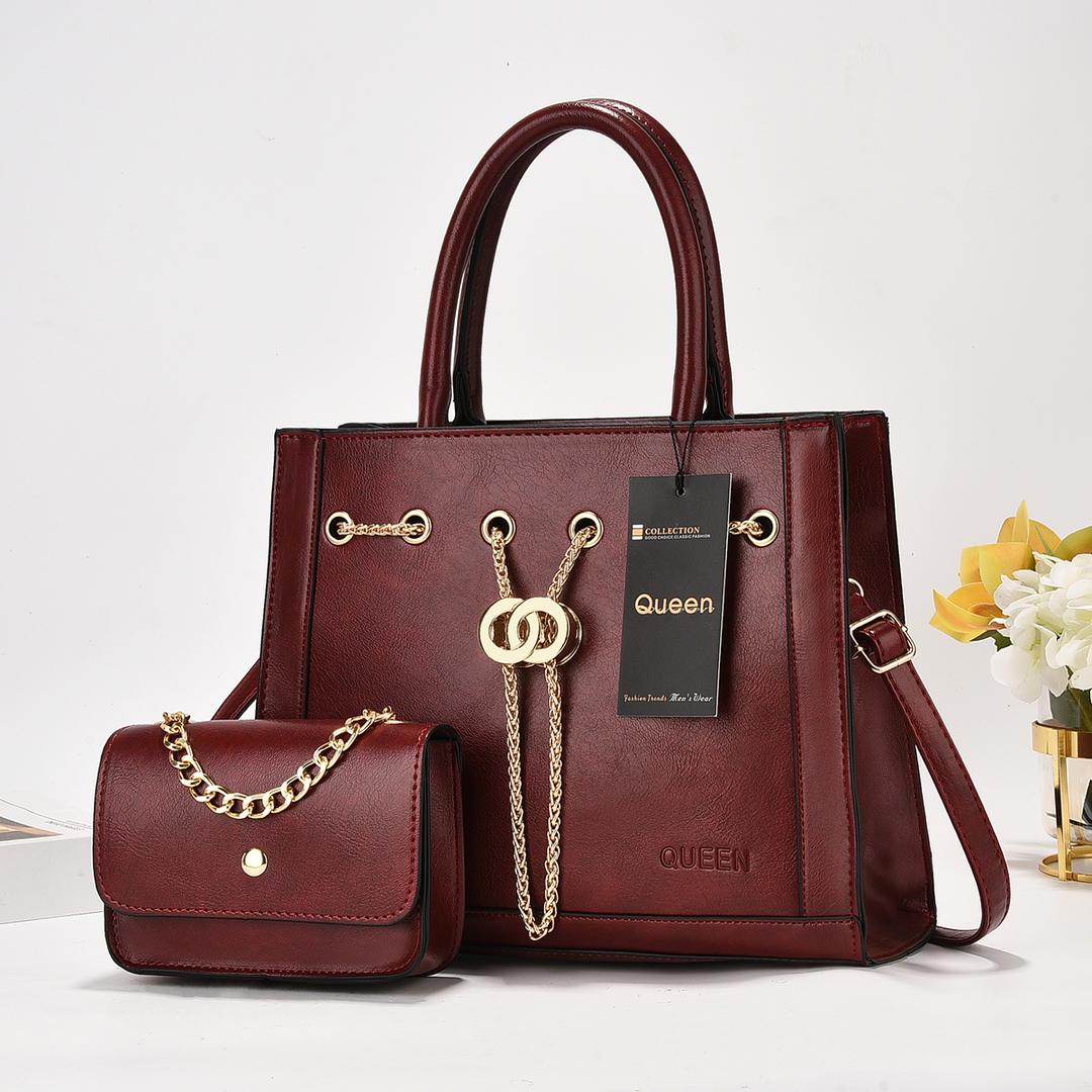 2in1 Classic Trendy Ladies Handbag Women Shoulder Bag Strap Adjustable Fashion Bag Zipper Closure Girls Crossbody Bag with Purse or Wallet that can act as Sling Bag as well