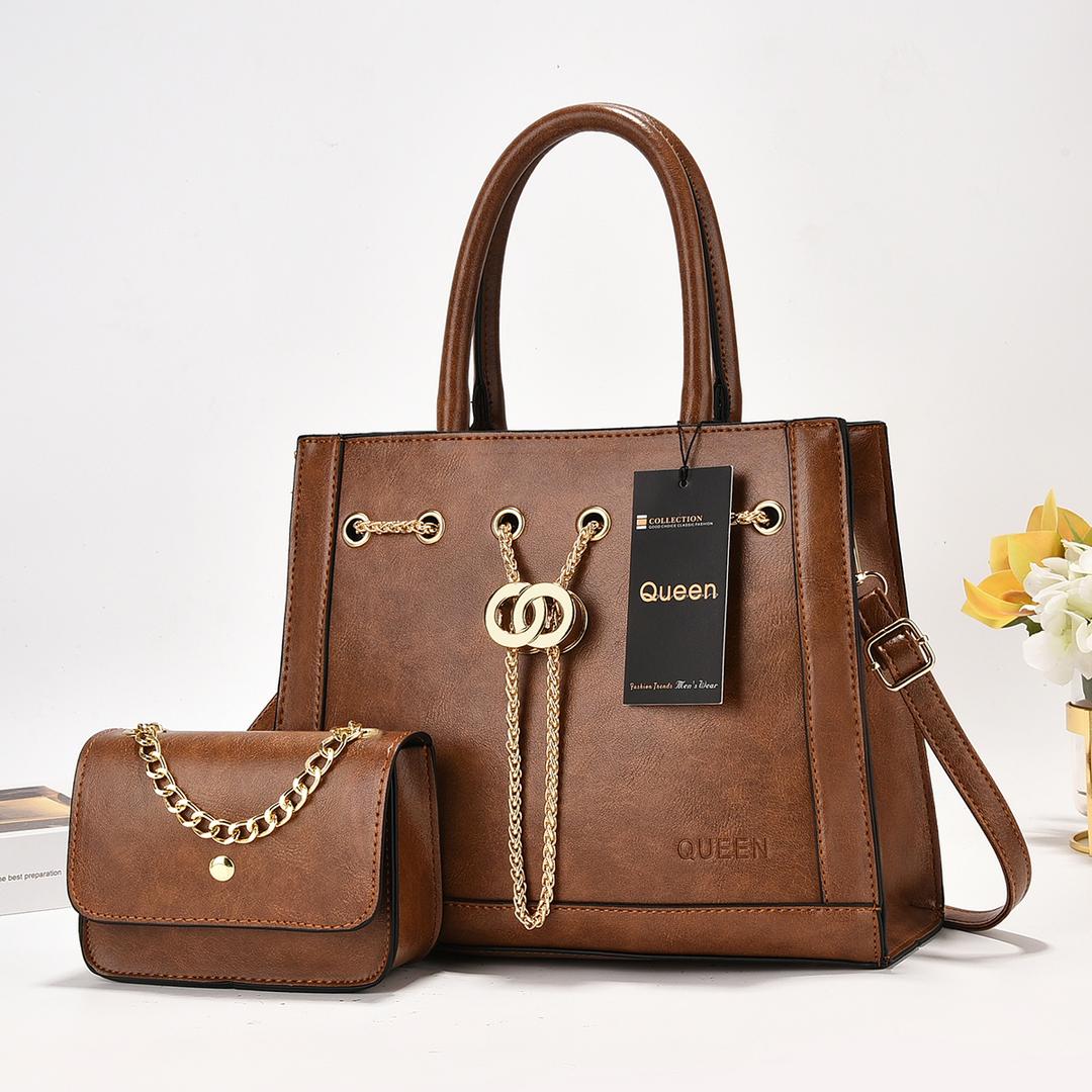 2in1 Classic Trendy Ladies Handbag Women Shoulder Bag Strap Adjustable Fashion Bag Zipper Closure Girls Crossbody Bag with Purse or Wallet that can act as Sling Bag as well