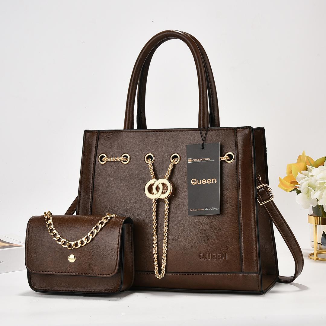 2in1 Classic Trendy Ladies Handbag Women Shoulder Bag Strap Adjustable Fashion Bag Zipper Closure Girls Crossbody Bag with Purse or Wallet that can act as Sling Bag as well