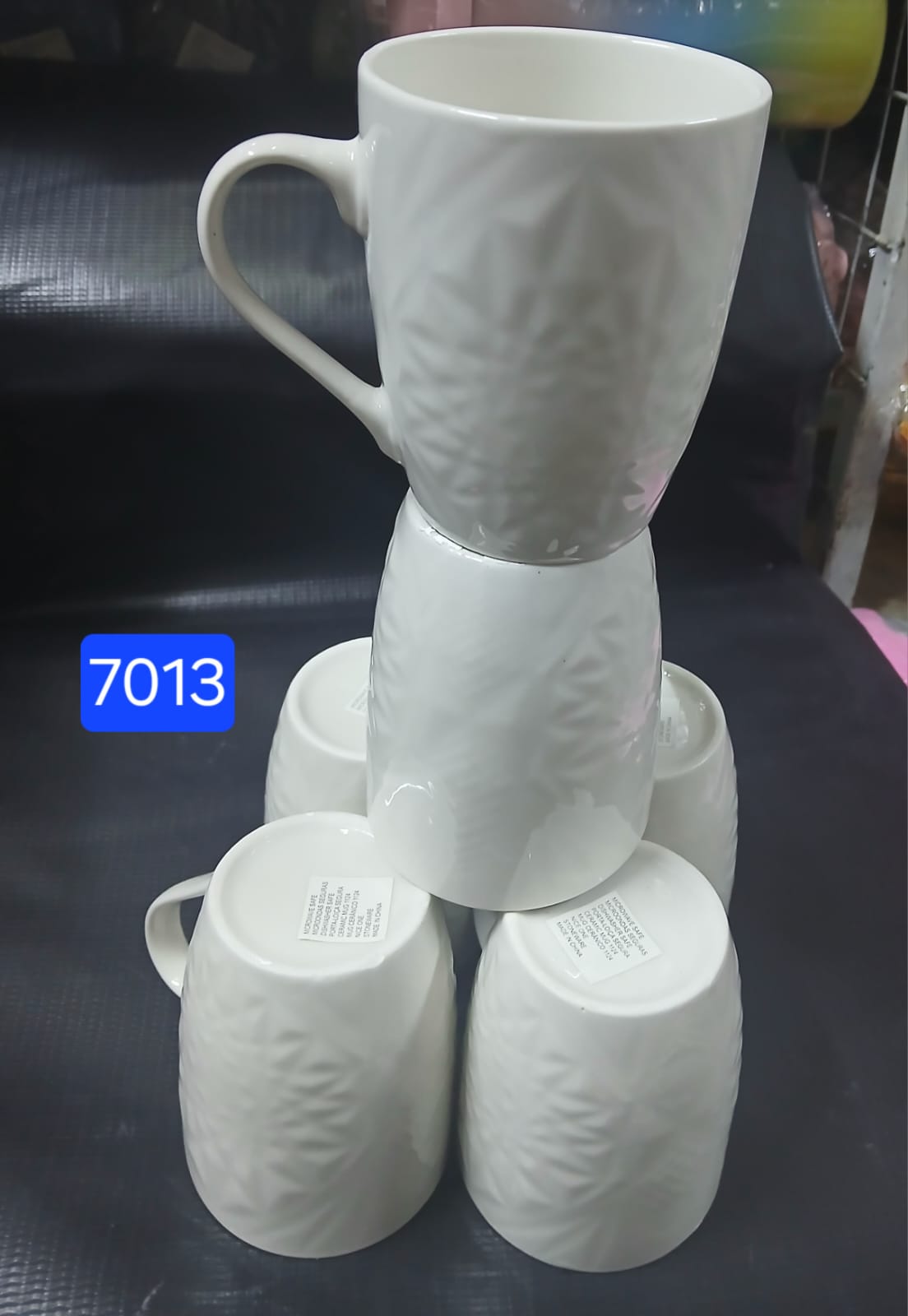6pcs of White Plain kaulo Mugs Classic Ceramic Tea, milk or Water Cups