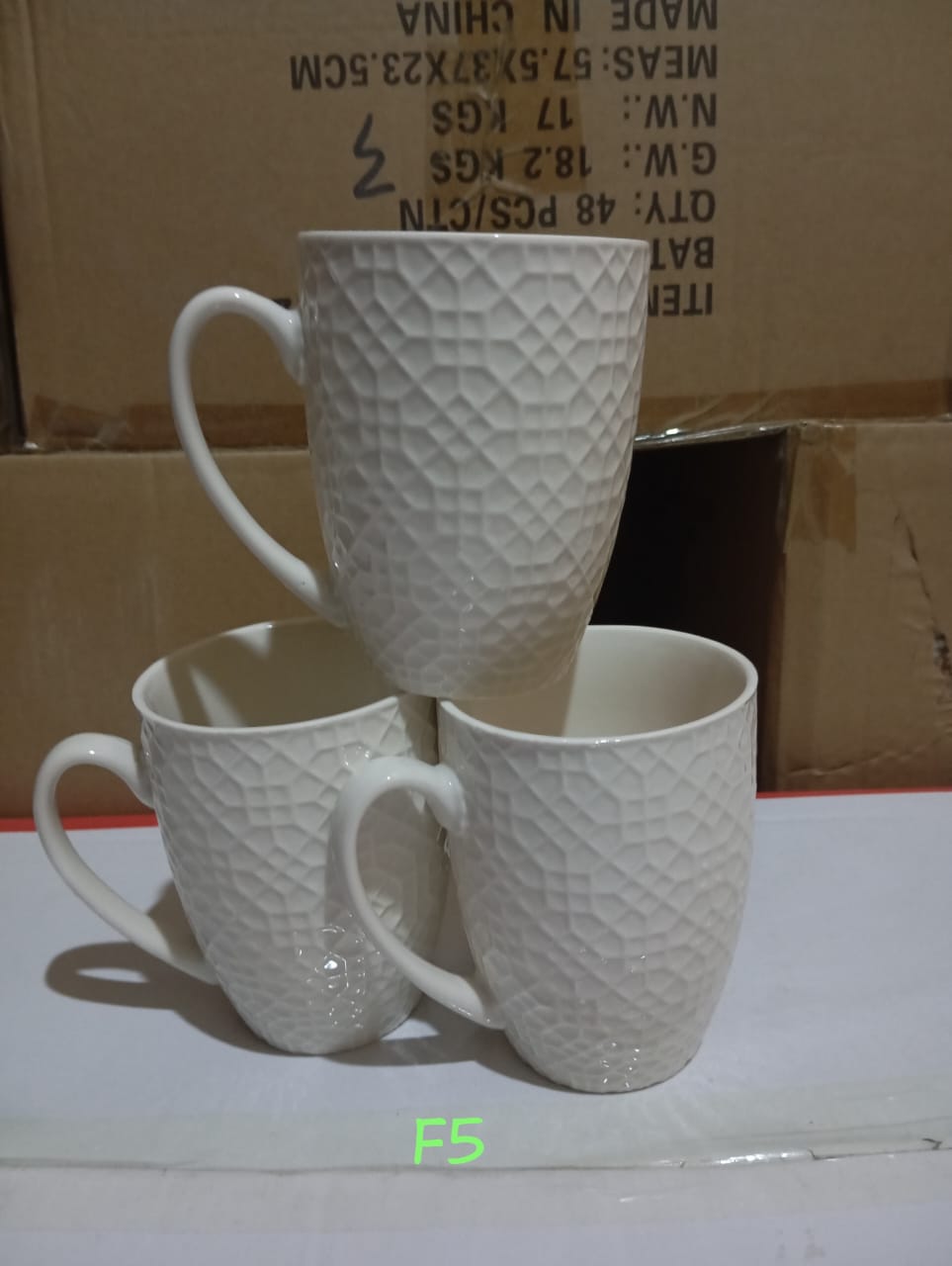 6pcs of White Plain kaulo Mugs Classic Ceramic Tea, milk or Water Cups