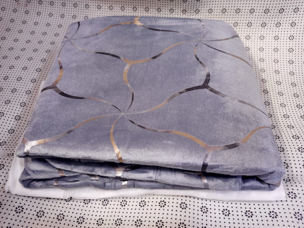 3 pcs marble velvet Door or Windows curtains comes as 2pcs Curtains each 1.5m and 1pc Sheer 3m