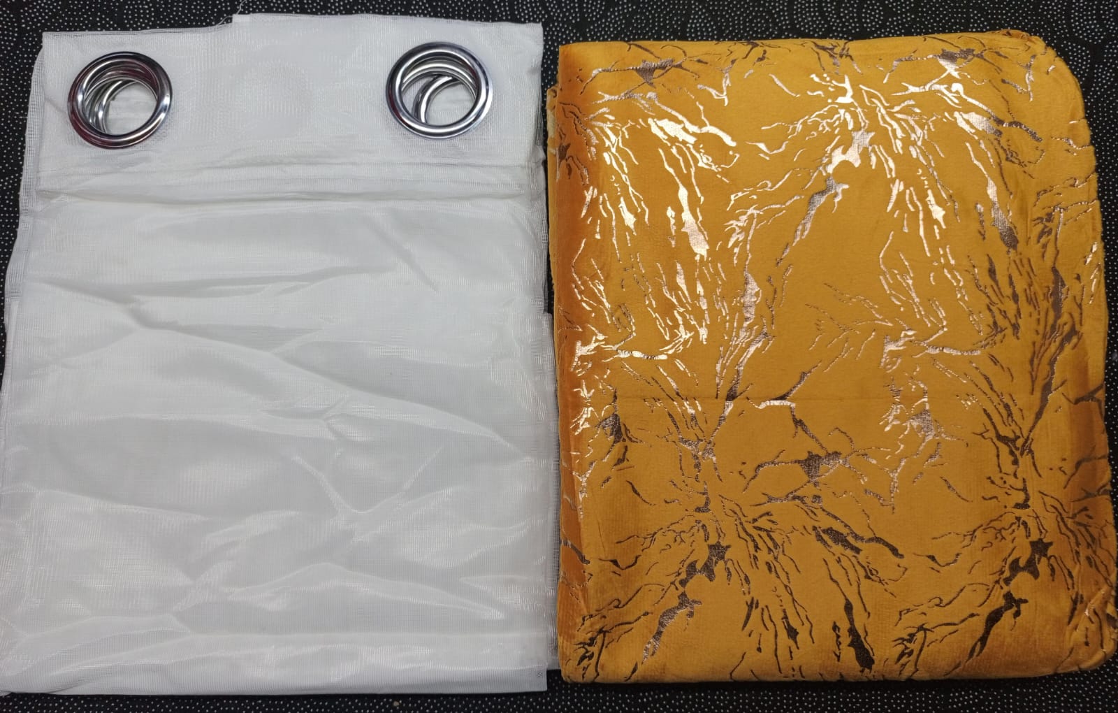 3 pcs marble velvet Door or Windows curtains comes as 2pcs Curtains each 1.5m and 1pc Sheer 3m