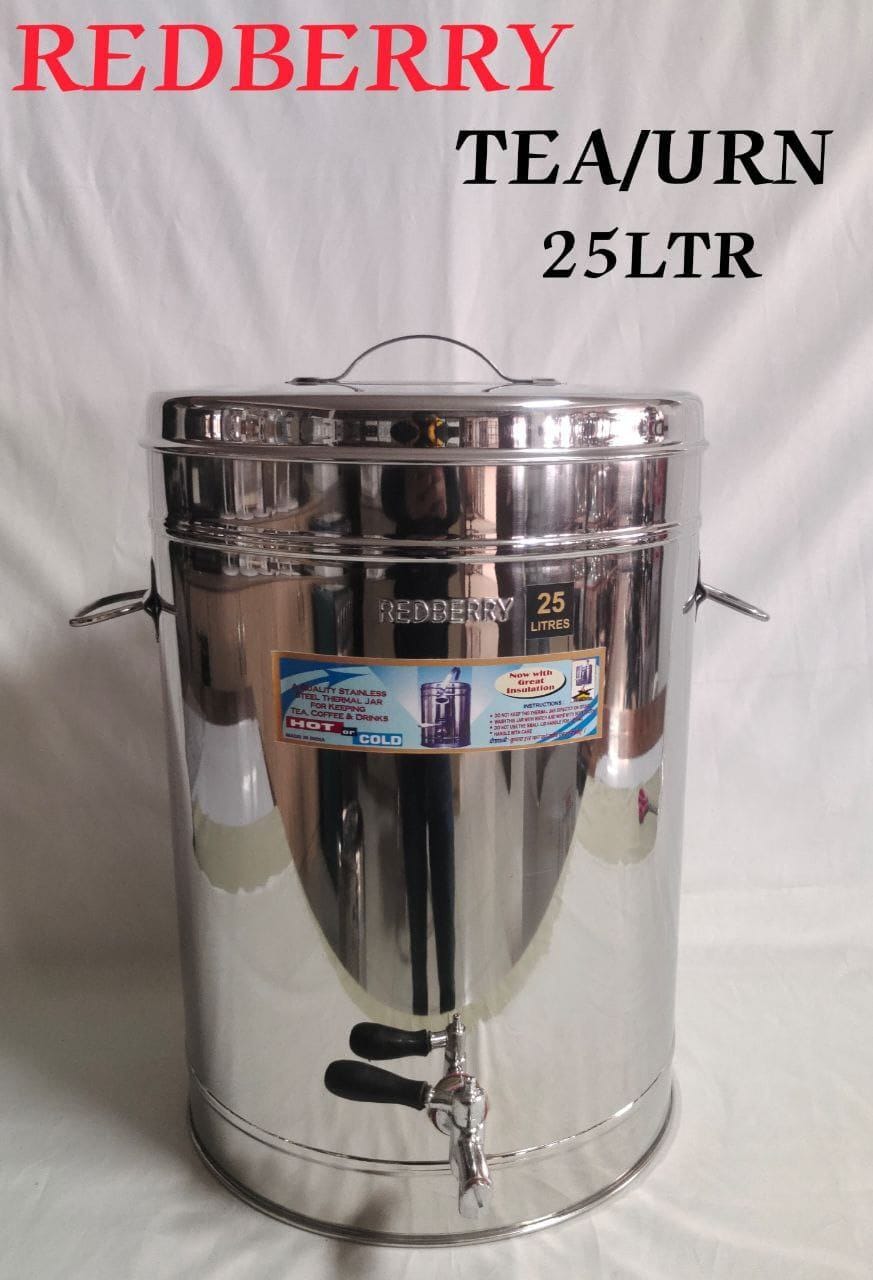 Redberry Premier Range Insulated Stainless Steel Tea Urn Commercial Thermal Jar for Keeping and Serving Tea, Coffee, Water or Milk Cold or Hot