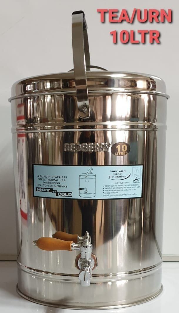 Redberry Premier Range Insulated Stainless Steel Tea Urn Commercial Thermal Jar for Keeping and Serving Tea, Coffee, Water or Milk Cold or Hot