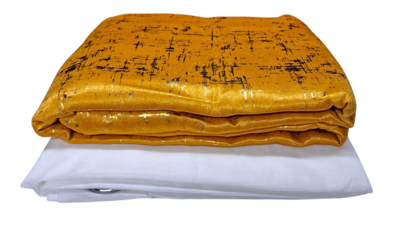 3 pcs marble curtains comes as 2pcs Curtains each 1.5m and 1pc Sheer 3m Windows or Doors Curtain