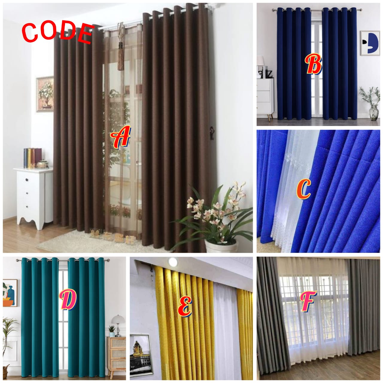3 pcs plain curtains comes as 2pcs Curtains 1.5m each and 1pc Sheer 3m Windows or Doors Curtain