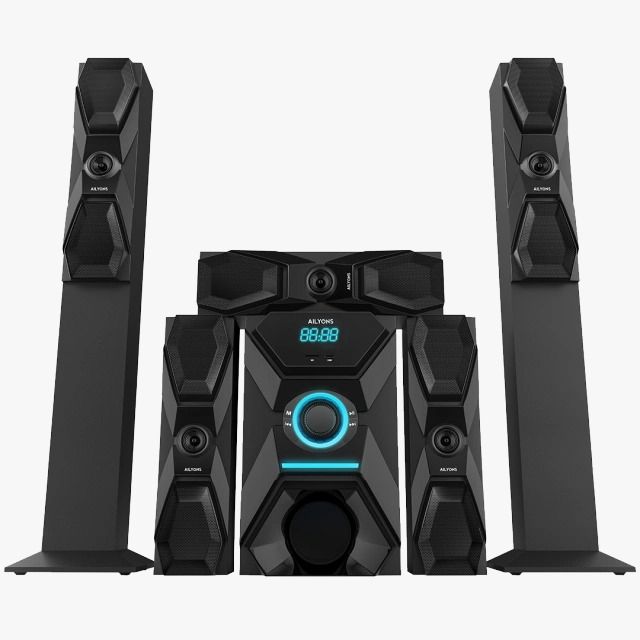 Ailyons 5.1 Channel Tall Boy Home Theater Multimedia Speaker Sound System Subwoofer 18000W PMPO BT/USB/SD/FM Woofer