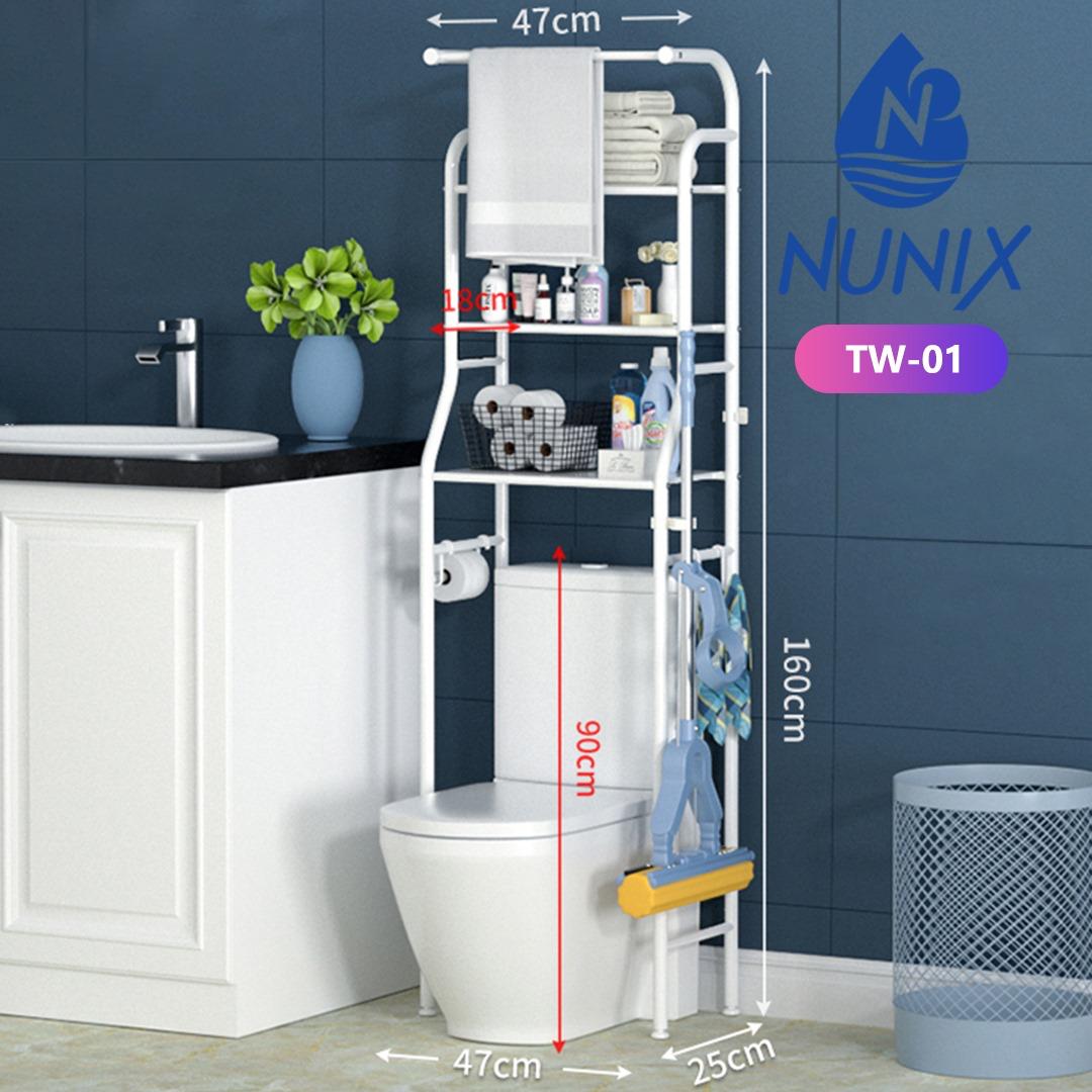 1 Layer Over The Toilet Rack Organizer With Guardrail Bathroom Organizer Free Standing Space Saver Stands Rack For Toilet Bathroom Accessories