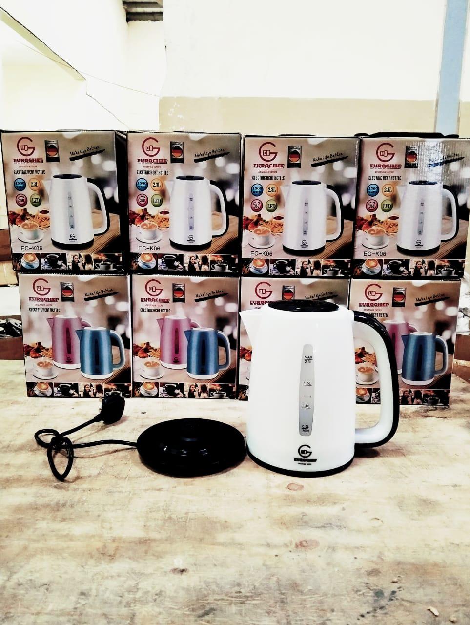 Eurochef 2.3ltrs Stainless Steel Electric Kettle, Automatic Hot Water Boiler or Heater Jug Auto Shutoff